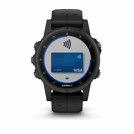 GPS-часы Garmin FENIX 5S PLUS SAPPHIRE черные с черным ремешком - Фото 8