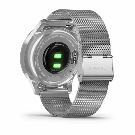 Смарт-часы Garmin VIVOMOVE LUXE серебристый с серебристым ремешком - Фото 4