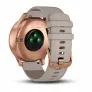 Часы Garmin VIVOMOVE HR розовое золото с бежевым кожаным ремешком - Фото 3