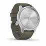Гибридные смарт-часы Garmin VIVOMOVE STYLE серебристый с травяным силиконовым ремешком - Фото 4