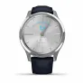 Смарт-часы Garmin VIVOMOVE LUXE серебристый с итальянским кожаным темно-синим ремешком - Фото 5