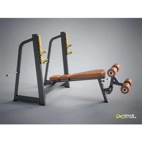 Скамья-стойка для жима под углом вниз DHZ Olympic Decline Bench E-1041В - Фото 2