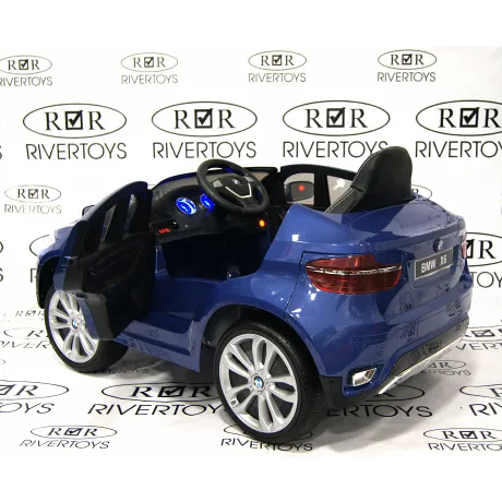 Электромобиль RiverToys BMW-X6 BLUE-GLANEC - Фото 8