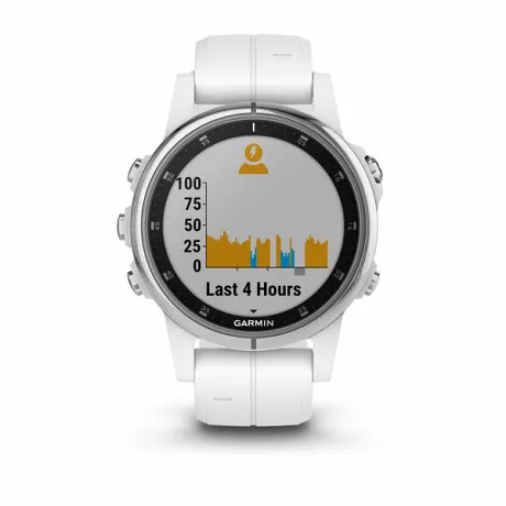 GPS-часы Garmin FENIX 5S PLUS SAPPHIRE белые с белым ремешком - Фото 7