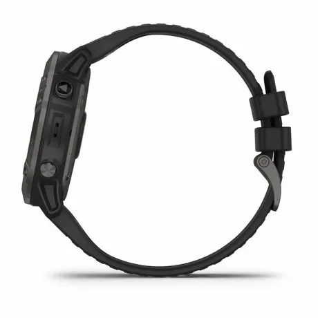 Часы Garmin FENIX 6X Pro Solar титановый серый DLC с черным ремешком - Фото 6
