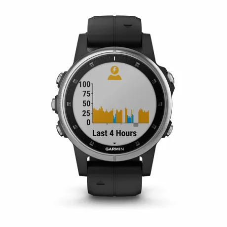 GPS-часы Garmin FENIX 5S PLUS черные с черным ремешком - Фото 2
