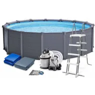 Каркасный бассейн Graphite Gray Panel Pools (круг) 4.78 x 1.24 м, 26384